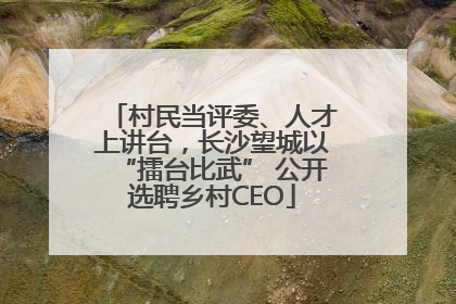 村民当评委、人才上讲台，长沙望城以“擂台比武” 公开选聘乡村CEO