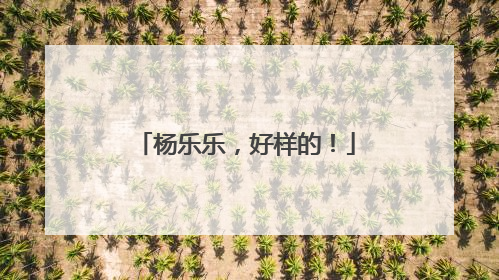 杨乐乐，好样的！