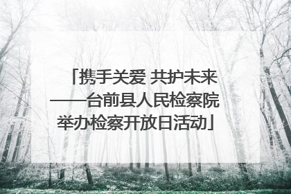 携手关爱 共护未来——台前县人民检察院举办检察开放日活动