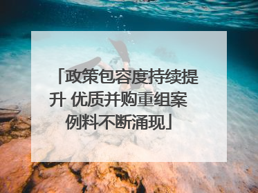 政策包容度持续提升 优质并购重组案例料不断涌现