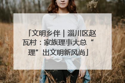 文明乡伴｜淄川区赵瓦村：家族理事大总“理”出文明新风尚