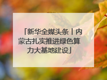 新华全媒头条丨内蒙古扎实推进绿色算力大基地建设