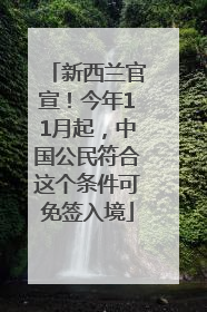 新西兰官宣！今年11月起，中国公民符合这个条件可免签入境