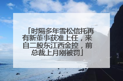 时隔多年雪松信托再有新董事获准上任，来自二股东江西金控，前总裁上月刚被罚