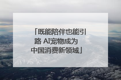 既能陪伴也能引路 AI宠物成为中国消费新领域