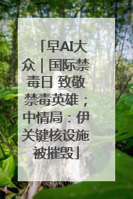 早AI大众｜国际禁毒日 致敬禁毒英雄；中情局：伊关键核设施被摧毁