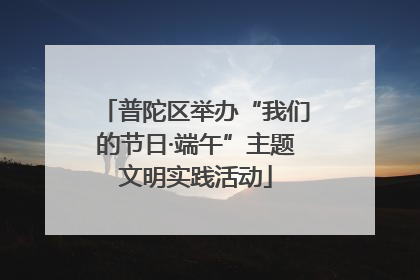 普陀区举办“我们的节日·端午”主题文明实践活动