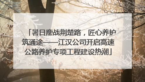 暑日鏖战荆楚路，匠心养护筑通途——江汉公司开启高速公路养护专项工程建设热潮