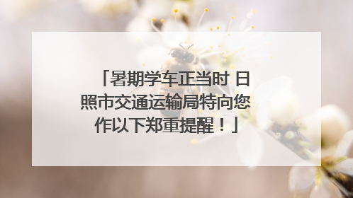 暑期学车正当时 日照市交通运输局特向您作以下郑重提醒！