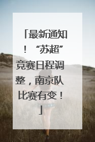 最新通知！“苏超”竞赛日程调整，南京队比赛有变！