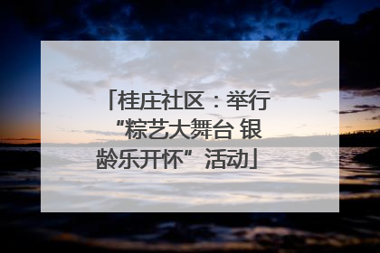 桂庄社区：举行“粽艺大舞台 银龄乐开怀”活动