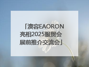 澳容EAORON亮相2025服贸会展前推介交流会