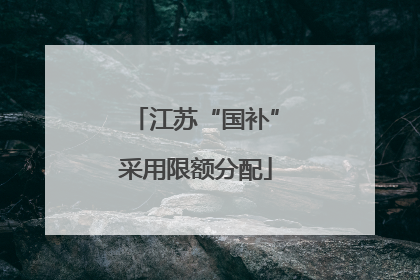 江苏“国补”采用限额分配