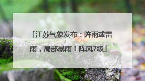 江苏气象发布：阵雨或雷雨，局部暴雨！阵风7级
