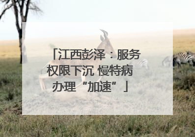 江西彭泽：服务权限下沉 慢特病办理“加速”