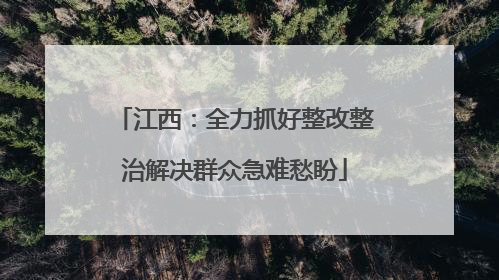 江西：全力抓好整改整治解决群众急难愁盼