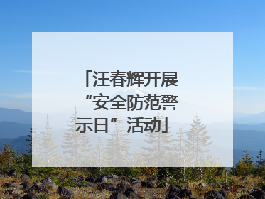 汪春辉开展“安全防范警示日”活动