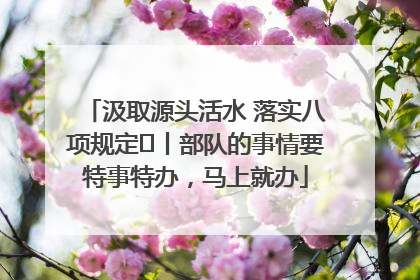 汲取源头活水 落实八项规定⑪丨部队的事情要特事特办，马上就办
