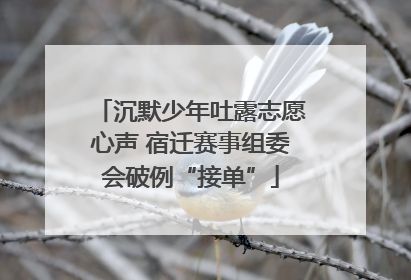 沉默少年吐露志愿心声 宿迁赛事组委会破例“接单”