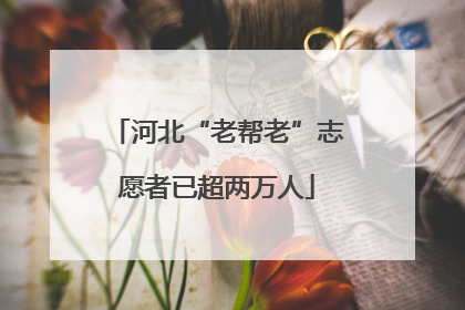 河北“老帮老”志愿者已超两万人