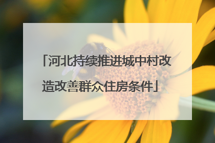 河北持续推进城中村改造改善群众住房条件