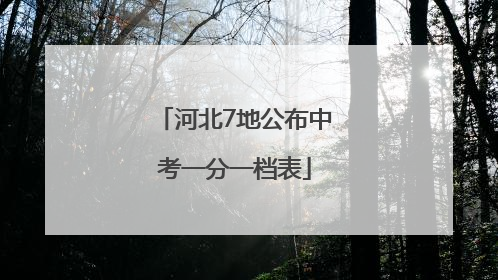 河北7地公布中考一分一档表