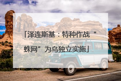 泽连斯基：特种作战“蛛网”为乌独立实施