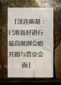 泽连斯基：已准备好进行最高级别会晤并愿与普京会面