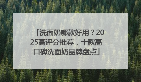 洗面奶哪款好用？2025高评分推荐，十款高口碑洗面奶品牌盘点