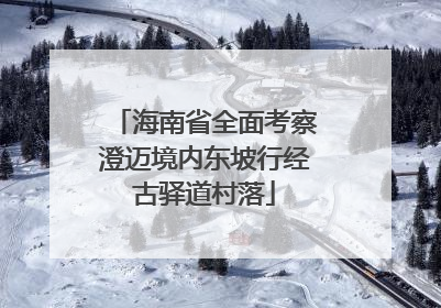 海南省全面考察澄迈境内东坡行经古驿道村落