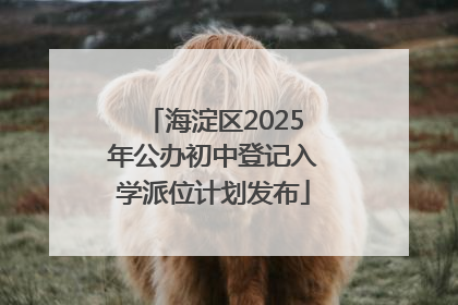 海淀区2025年公办初中登记入学派位计划发布
