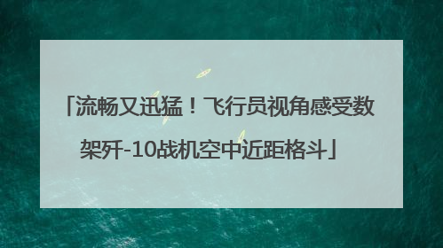 流畅又迅猛！飞行员视角感受数架歼-10战机空中近距格斗