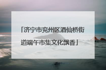 济宁市兖州区酒仙桥街道端午市集文化飘香