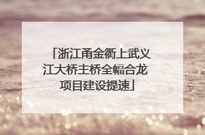 浙江甬金衢上武义江大桥主桥全幅合龙 项目建设提速