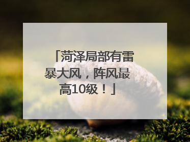 菏泽局部有雷暴大风，阵风最高10级！