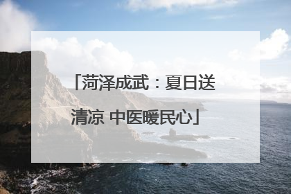 菏泽成武：夏日送清凉 中医暖民心
