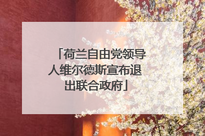 荷兰自由党领导人维尔德斯宣布退出联合政府