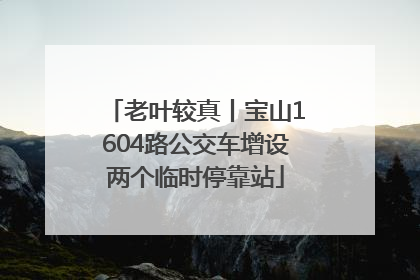 老叶较真丨宝山1604路公交车增设两个临时停靠站