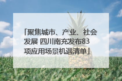 聚焦城市、产业、社会发展 四川南充发布83项应用场景机遇清单