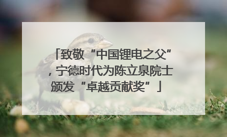 致敬“中国锂电之父”，宁德时代为陈立泉院士颁发“卓越贡献奖”
