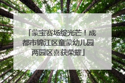 蒙宝赛场绽光芒！成都市锦江区童蒙幼儿园两园区喜获荣耀