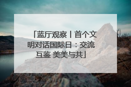 蓝厅观察丨首个文明对话国际日：交流互鉴 美美与共