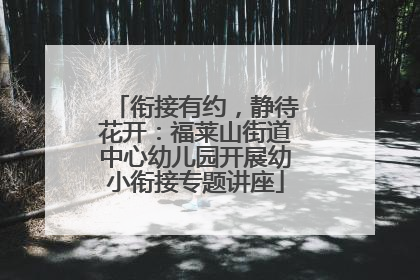 衔接有约，静待花开：福莱山街道中心幼儿园开展幼小衔接专题讲座