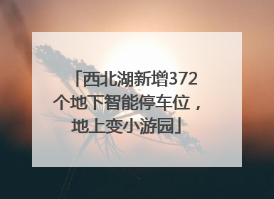西北湖新增372个地下智能停车位，地上变小游园