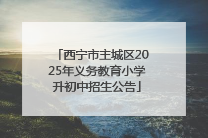 西宁市主城区2025年义务教育小学升初中招生公告
