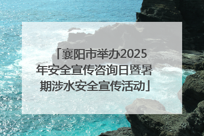 襄阳市举办2025年安全宣传咨询日暨暑期涉水安全宣传活动
