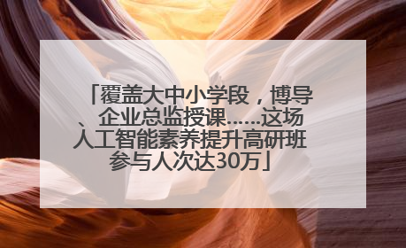 覆盖大中小学段，博导、企业总监授课……这场人工智能素养提升高研班参与人次达30万