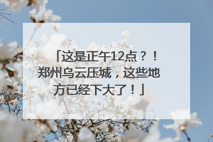 这是正午12点？！郑州乌云压城，这些地方已经下大了！