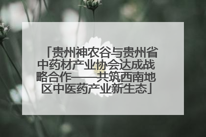 贵州神农谷与贵州省中药材产业协会达成战略合作——共筑西南地区中医药产业新生态