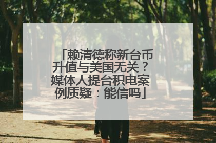 赖清德称新台币升值与美国无关？媒体人提台积电案例质疑：能信吗